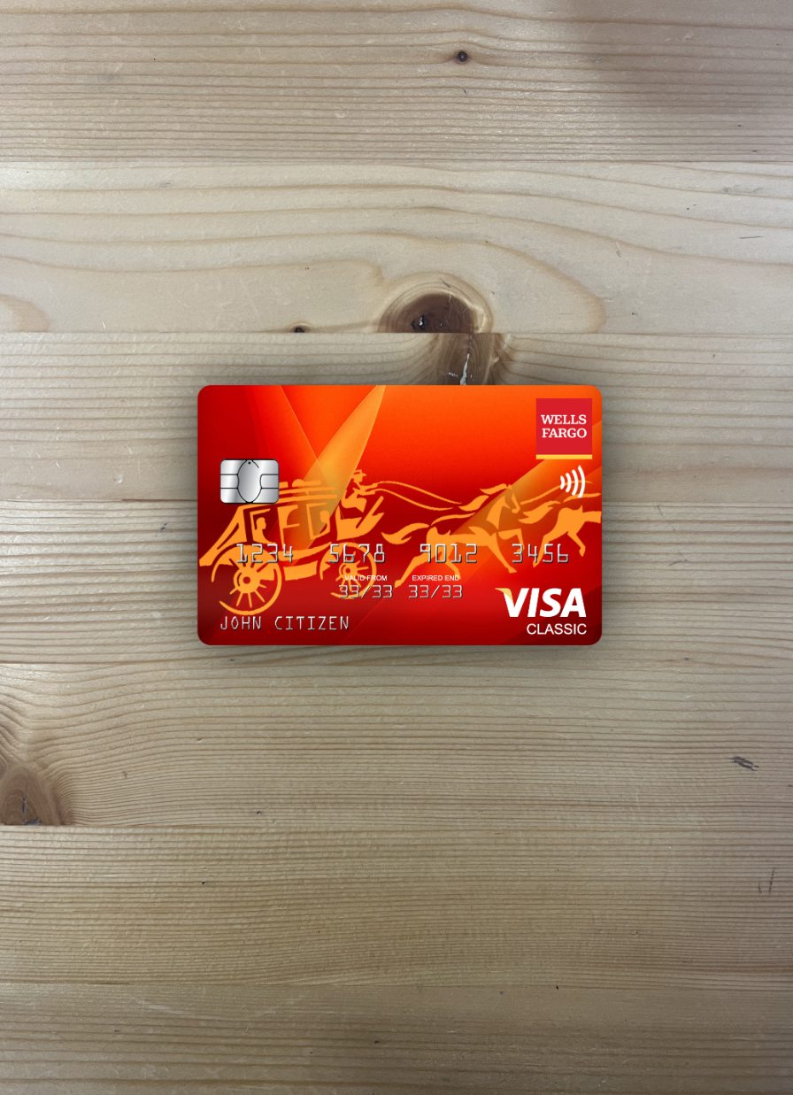Download USA Wells Fargo bank visa classic card photolook front Photoshop template